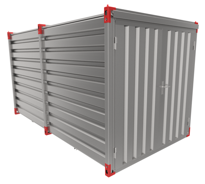 4m galvanised flat pack storage container