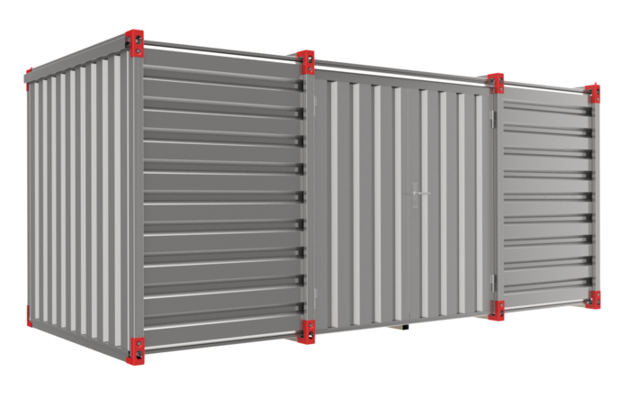 5m galvanised flat pack storage container
