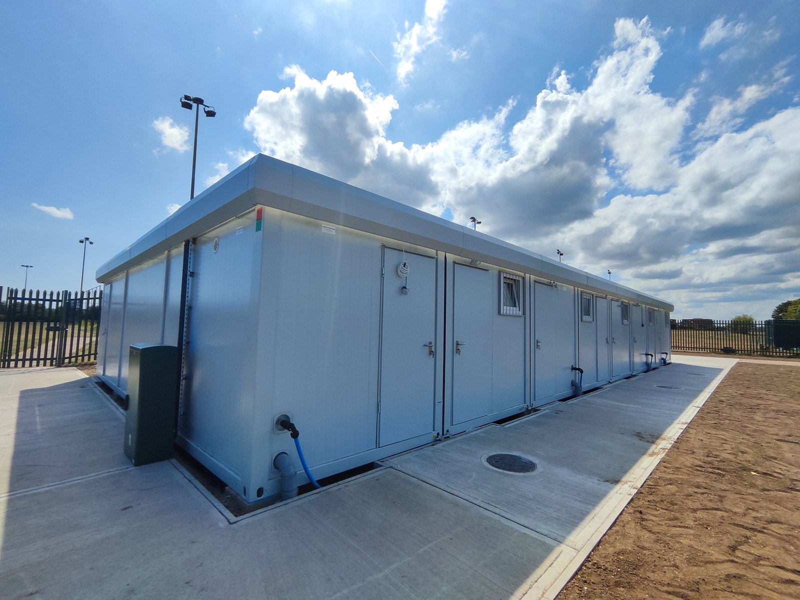 Brand-new Cabinworx modular sanitary block installed and connected on site