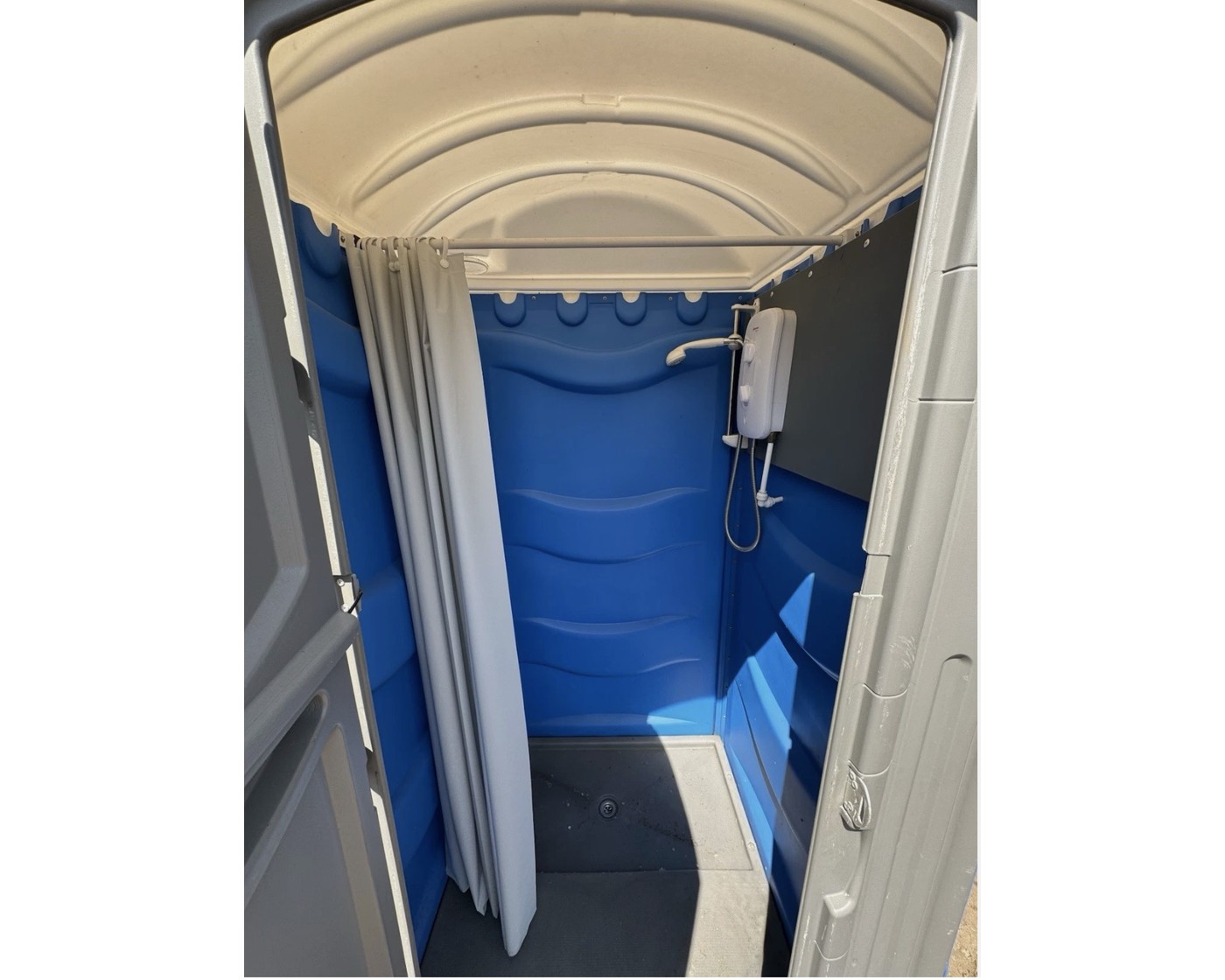 portable shower cubicle with instant water heater