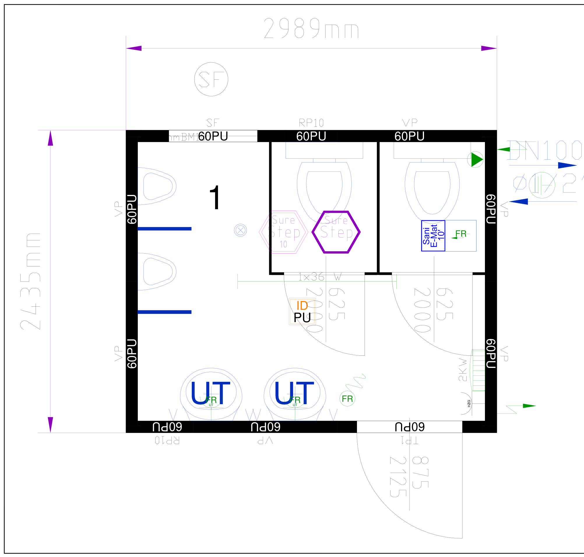 10ft Sanitary Cabin