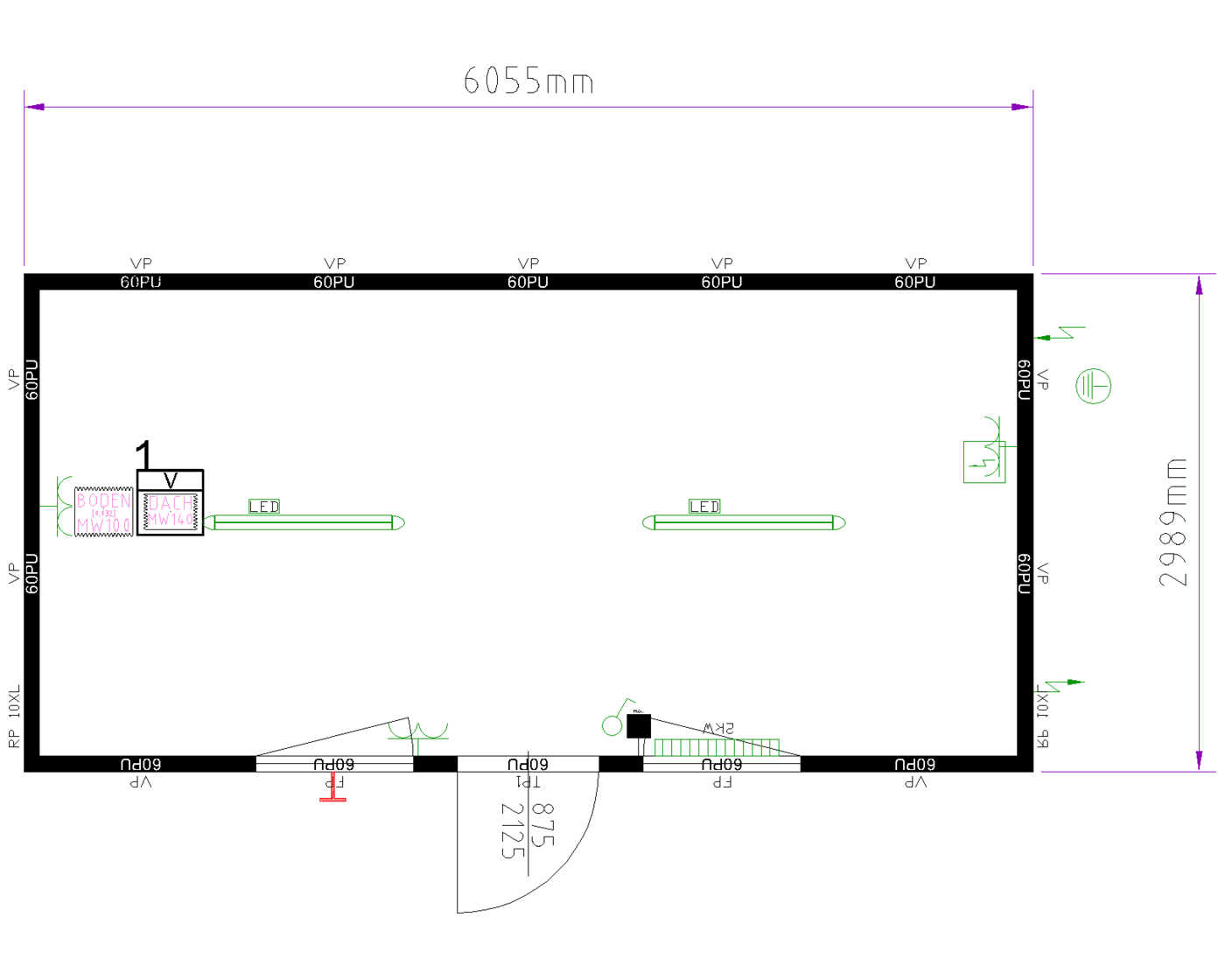 20ft XL Cabin floor plan