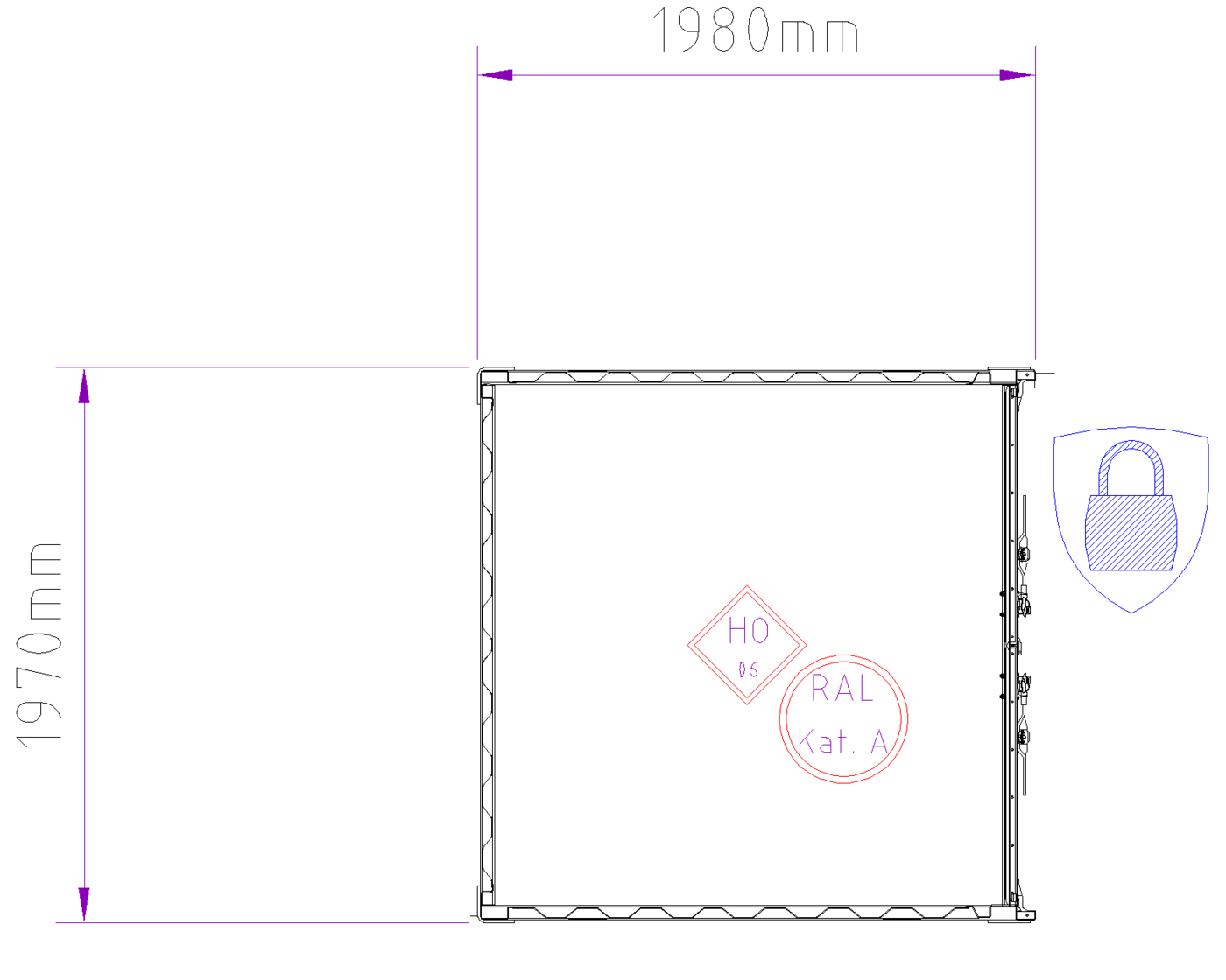 6ft Storage Container floor plan
