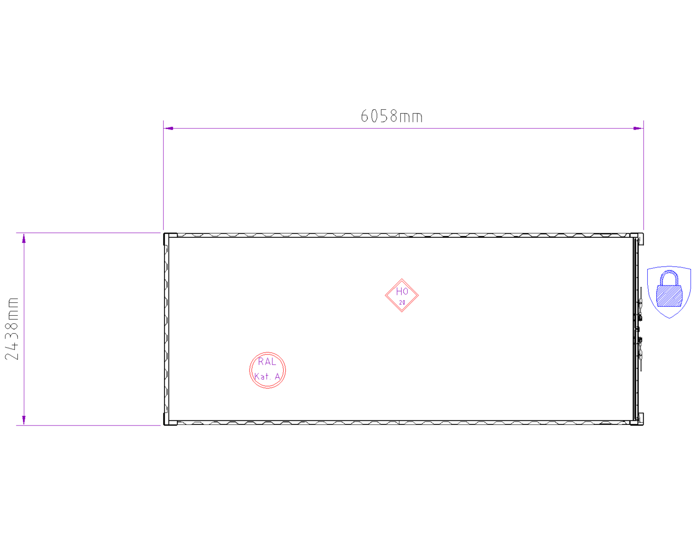 20ft Storage Container floor plan