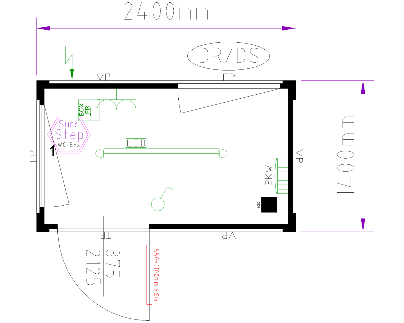 8ft Gatehouse floor plan