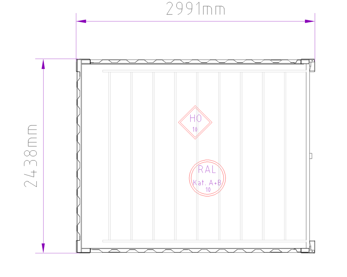 10ft Storage Container (Roller Shutter) floor plan